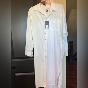 NWT 100% Long Cotton Shirtdress | Swimsuit Coverup